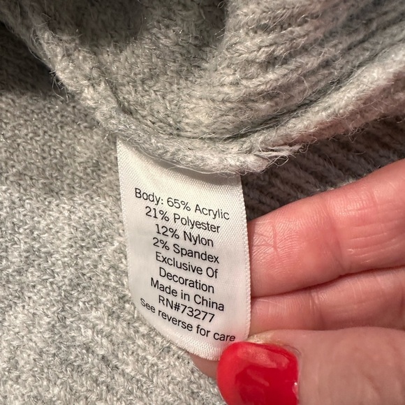 Nine West Hooded Sweater w/Stripes in Copper & Silver Sequins Size Large NWOT - Picture 3 of 9